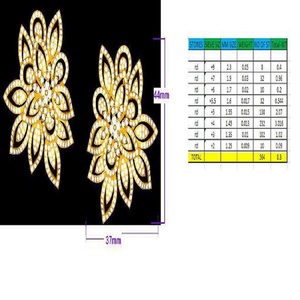 Pendientes de oro amarillo de 14kT de buena calidad de 27 gramos con diamantes naturales Joyería de moda de compromiso certificada IGI DE LA India - Product Image 1