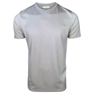 Col rond doux brillant blanc Double coton mercerisé hommes t-shirts Fitness 100% coton, T-shirt pour homme, coupe ample, imprimé - Product Image 5