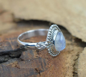 Anillo de Piedra Lunar Arcoíris Natural, Joyería de Plata de Ley 925 Hecha a Mano con Piedras Preciosas para Mujer, Regalo de Piedra Natal de Junio, Mayorista - Product Image 3