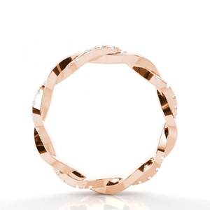 Bague de fiançailles et de mariage classique de luxe en or rose 14K 18K avec diamant Moissanite VVS certifié IGI, incrustation unisexe, bagues fines - Product Image 6