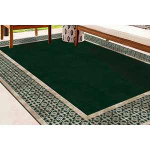 <b>Gold</b> and Green Geometric Rug: Modern Accent Rug, Printed Rug,Chenille Rug - Product Image 3