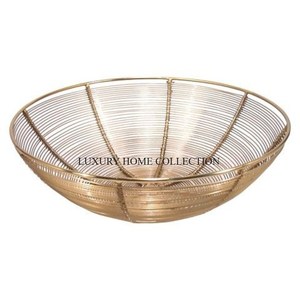 Elegant New Iron Fruits and <b>Bread</b> <b>Basket</b> with Versatile Functionality Perfect Golden Finished for Both Storage and Decor - Product Image 1