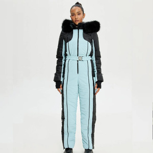 Traje de esquí de una pieza impermeable general de esquí de invierno de talla grande a la moda de alta calidad personalizado para mujeres, hombres y niños característica a prueba de viento - Product Image 1