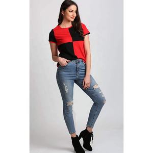 Camiseta de verano de gran tamaño para mujer, precio de fábrica, venta al por mayor, ropa de calle informal, Tops en blanco de moda para ropa informal, apliques - Product Image 4