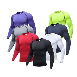 Compression Gym Shirts Surfing Long Sleeve Custom Logo UV <b>BJJ</b> Spandex <b>Rashguard</b> MMA Sublimated Mens Rash Guard DHL FEDEX OEM - Product Image 1