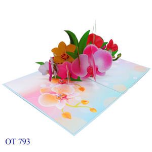 Tarjeta de Orquídea 3D Hecha a Mano en Vietnam, con Corte Láser, Impresión Offset Personalizada, Manualidades de Papel, Regalo, Mejor Precio, Viet-Craft - Product Image 6