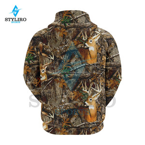 เสื้อฮู้ดดี้ลายพรางต้นไม้สไตล์วินเทจสำหรับผู้ชาย บุขนแกะสำหรับฤดูหนาว ปักลายพิมพ์ลายล่าสัตว์ กันยับ แห้งเร็ว - Product Image 4