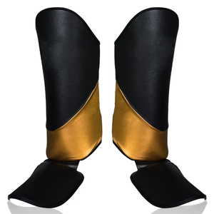 Protège-tibias en cuir véritable de qualité supérieure pour les arts martiaux, l'entraînement de combat, le MMA, le kick-boxing - Product Image 2