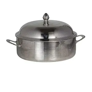 El último calentador de alimentos de cazuela Hotpot de acero, la mejor cazuela verde hecha a mano de primera calidad redonda para servir alimentos en la cocina con tapa - Product Image 3