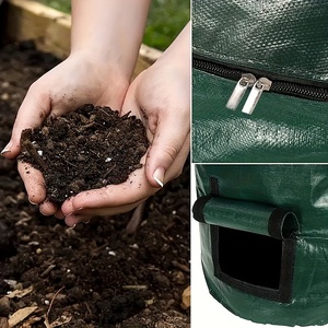 Sacs de culture de jardin Saifili durables et modernes en PE 150 g/m² pour <span class=keywords><strong>compost</strong></span> et fermentation, imperméables, respirants, faciles à utiliser, bac de jardinage épaissi - Product Image 4