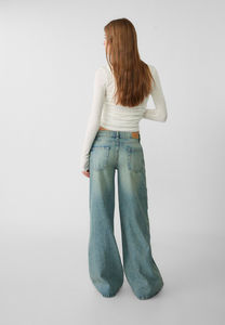 Denim de style baggy de qualité supérieure pour femmes 100% coton disponible taille personnalisée avec option d'impression personnalisée pantalon en jean pour femmes - Product Image 5