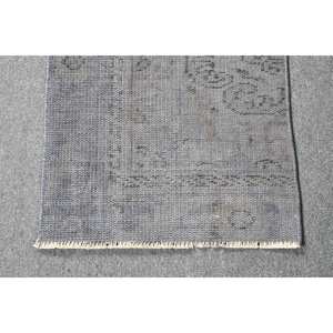 Alfombra turca Vintage moderna de 1,6x2,9 pies, gris, área grande, patrón de retazos 3D, Material de lana, respaldo de látex para sala de estar, pasillo - Product Image 3