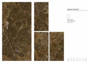 Azulejos de Porcelana de Alta Calidad, 600x1200, Acabado Brillante, KRANO CHOCO - Product Image 3