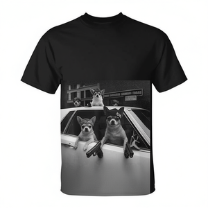 T-Shirt Promozionale Personalizzabile con Design Meme Gangster Chihuahua per Amanti dei Cani - Product Image 2