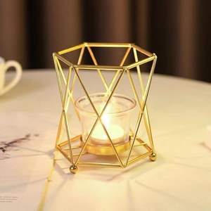 Diffuseur d'arômes en métal en gros, porte-bougie en céramique dorée, écologique, luxueux, unique, fait à la main, essentiel pour les hôtels - Product Image 5