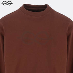 Venta al por mayor 100% Sudadera de algodón con relieve O.E.M impresión cuello redondo manga larga ribetes acanalados para el invierno - Product Image 3