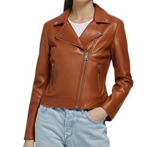 Chaqueta de Invierno de Cuero Premium para Mujer, Cuello Alto, Cierre de Cremallera, Talla Única, Diseño Personalizado, Nuevo Estilo, Cuero Genuino - Product Image 6