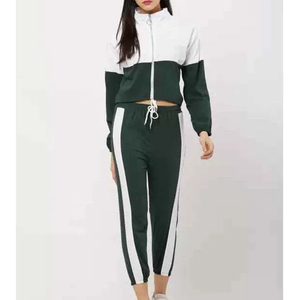 Survêtement color block pour femme, manches longues, col roulé, fermeture éclair, pantalon de jogging sportif avec poches latérales, vêtements d'automne - Product Image 5
