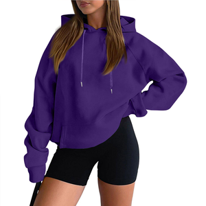 Sudaderas con capucha y sudaderas para mujer Otoño Mujer Sólido con capucha Algodón Espesar Sudaderas cálidas Ropa de calle Sudadera con capucha transpirable para niñas - Product Image 1