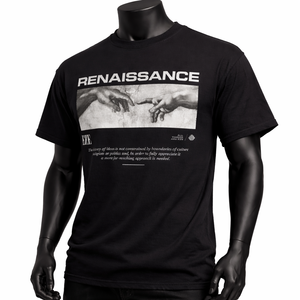 Camiseta con estampado gráfico personalizado para hombre, camiseta negra extragrande de algodón, estilo urbano, informal, a la moda, OEM, venta al por mayor - Product Image 2