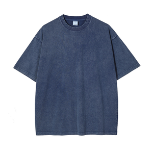 เสื้อยืดสตรีทแวร์ผู้ชาย ผ้าฝ้าย/โพลีเอสเตอร์ 100% วินเทจ ล้างสีแบบแอซิด พิมพ์ลายสกรีน ปรับแต่งได้ ระบายอากาศได้ดี - Product Image 3