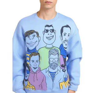 Sudadera de cuello redondo de manga larga para hombre, ropa de calle estampada transpirable con bordado Vintage de Color sólido de calidad superior, Top de invierno - Product Image 5