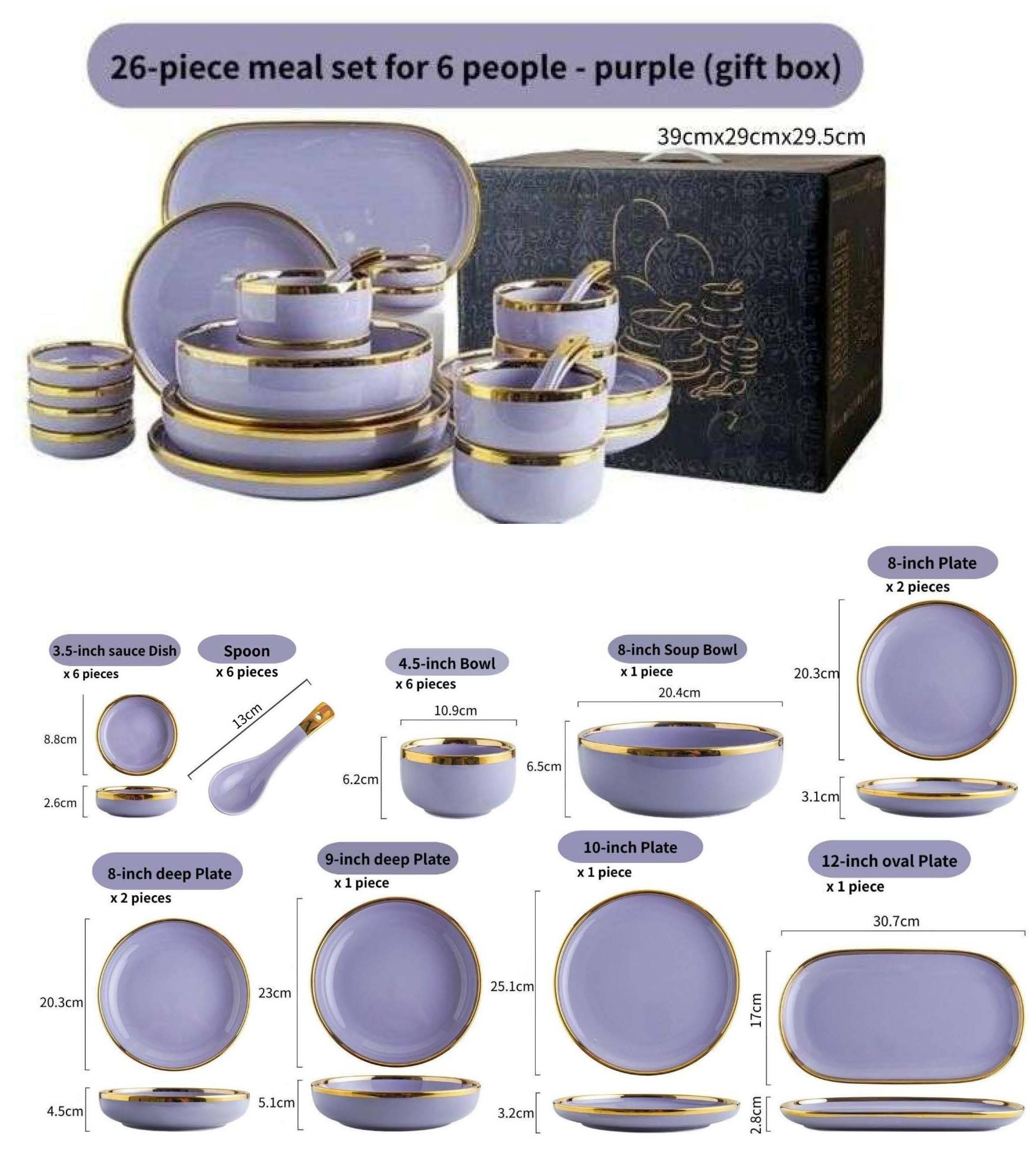 26-piece meal set for 6 persons