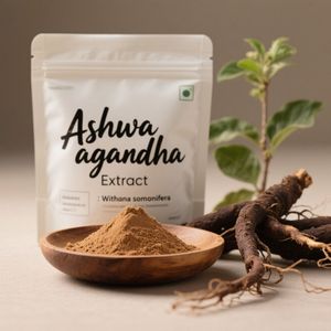Extracto de Ashwagandha en Polvo de Alta Calidad 10:1, Extracto de Planta con 5% 10% de Withanólidos, Extracto de Ashwagandha al 2.5% - Product Image 1