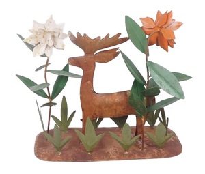 Adorno de escritorio con acabado antiguo marrón claro, acabado profundo, decoración del hogar, adorno tradicional decorativo de linternas de hierro, decoración - Product Image 5