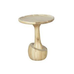 Table d'appoint ronde en bois d'acacia artisanal pour salon finition naturelle blanchie Accent meubles de maison décoratifs - Product Image 3