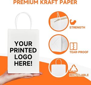 Custom Printed Kraft Paper Shopping <b>Bags</b> Laminated Retail Gift <b>Bags</b> With Logo Handle - Product Image 2