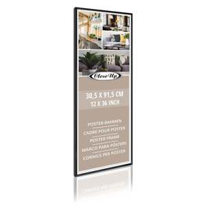 Set 4 Modern <b>Poster</b> Frames 30.5 X 91.5 cm A2 Size Black Silver Aluminum Alloy for Photos Acrylic Durable Plastic Metal - Product Image 3
