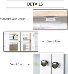 Armoire à pharmacie murale à double miroir, portes en verre, contreplaqué - Product Image 3