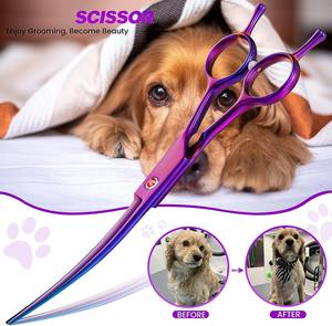 Ciseaux de toilettage pour animaux de compagnie de haute qualité avec logo personnalisé, 7 pouces, ciseaux incurvés pour droitiers et gauchers, pour le toilettage des chiens, ciseaux de coiffure - Product Image 3