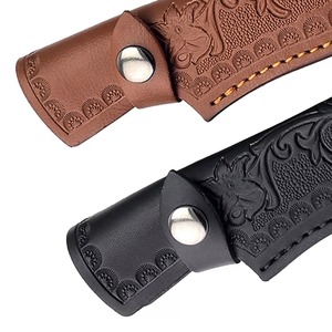 Funda portátil de cuero de vaca, nuevo cuchillo de supervivencia recto portátil, mango de madera de acero inoxidable, OEM personalizable DIY - Product Image 3