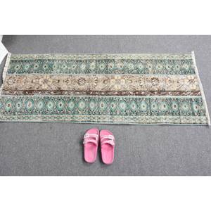 Alfombra turca Vintage de 19x46 pies, tradicional, azul, Beige, gran área, Alfombra de lana, respaldo de látex, tejido de retazos, pasillo rectangular - Product Image 5