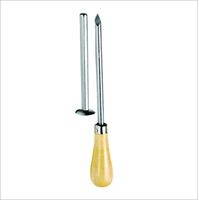 CHC CHC-1024 Canule trocar vétérinaire en acier inoxydable avec manche en bois, longueur 12 cm, diamètres 4 mm et 5 mm, certifiée CE