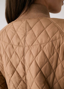 Veste isolée matelassée élégante en diamant pour femmes, vêtements décontractés et d'extérieur de luxe à la palangre avec col côtelé et poches à rabat, vestes - Product Image 5