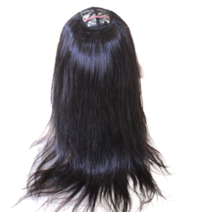 Natural Human Hair Wig Double-Drawn <b>Lace</b> Front Wig With Adjustable Stretch Mesh Dome Cap <b>Black</b> Upart Wig Weft - Product Image 1