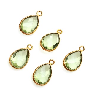 En gros En Vrac Vintage Vert Améthyste Argent Lunette Pierres Précieuses Connecteur Rhodium Plaqué Or Pendentifs Fins & Occasions De Fête Charmes - Product Image 1
