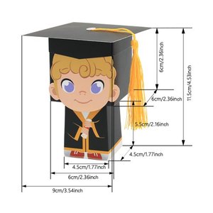 TH CB-221 personalizado proporcionar OEM dibujos animados desechables niño y niña estudiante caramelo portador con ventana para fiesta de cumpleaños - Product Image 3