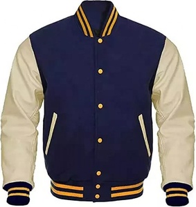 New Mens Premium Wool and Leather Sleeves Mens Basketball Bomber Versity <b>Jacket</b> High Quality - Product Image 1