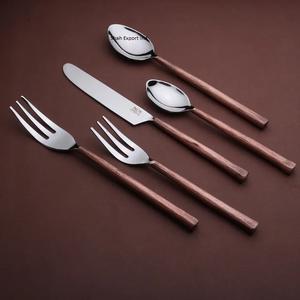 Luxury Stainless Steel Cutlery <b>Set</b> With Copper Square Handle Silver Finished for Hotel & Home Dinnerware <b>Flatware</b> <b>Set</b> - Product Image 2