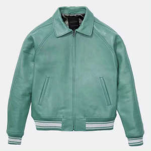Chaqueta de Hombre de Cuero PU Premium, Estilo Urbano, Cuello Alto, Bordado Personalizado, Tallas Grandes, Multicolor, XS, Gran Venta - Product Image 1