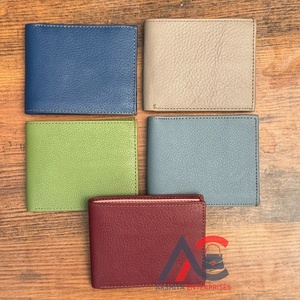 Cartera corta colorida personalizada para hombre, nuevo monedero de cuero reciclado genuino antirrobo, tarjetero, el mejor regalo para hombres, bolsillo para dinero - Product Image 1