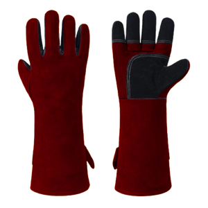 Gants en cuir de vachette renforcé robustes Gants de construction ignifuges pour la main de soudage de sécurité industrielle - Product Image 3