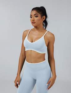 Vêtements d'entraînement 2 pièces de couleur unie pour femmes, tenues de yoga en gros, fabriqués au Pakistan - Product Image 4