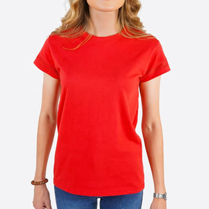 Camisetas de talla grande para mujer, camisetas de gran tamaño con cuello redondo estampado transpirable 2025, ropa informal de verano anticontracción 100% algodón OEM - Product Image 1