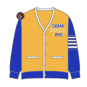 Sigma Gamma Rho Soror Embroidery Women Acrylic Cardigans | SGRho Sorority Embroidered Ladies Custom Style Cardigan <b>Sweater</b> - Product Image 5