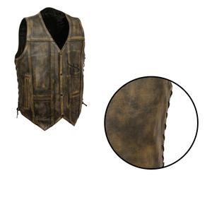 2025 Top Vente Personnalisé Hommes Gilet En Cuir Couleur Unie Respirant Hiver Vêtements Extérieurs Options De Taille Personnalisée Style High Street - Product Image 2